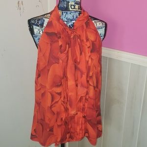 New York & Co sheer  sleeveless blouse